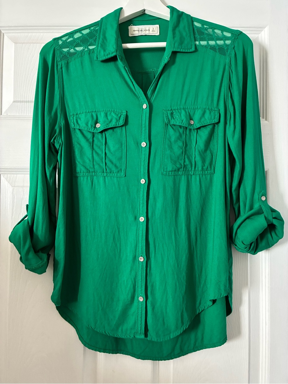 Abercrombie & Fitch Emerald Green Button-Down Blouse